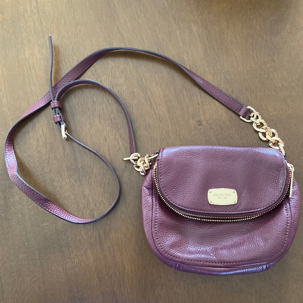 Burgundy MK crossbody purse